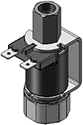 Technical drawing — MODEL 56 STUD MOUNT BODY 3-WAY MULTI-PURPOSE YOKE WITH SPADE TERMINALS