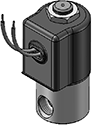 Technical drawing — 2WNC BODY OPTION "O" GROMMET WITH LEADS