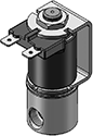 Technical drawing — METERED BODY 2WNC YOKE WITH SPADE TERMINALS