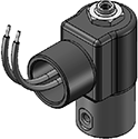 Technical drawing — 10-32 BODY PORTS 3WNC EXHAUST TO ATMOSPHERE CONDUIT CONNECTION