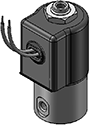 Technical drawing — 10-32 PORTS 3WNC EXHAUST TO ATMOSPHERE GROMMET WITH LEADS