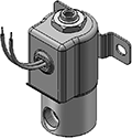 Technical drawing — METERED BODY 3WNC EXHAUST TO ATMOSPHERE GROMMET/BRACKET WITH LEADS
