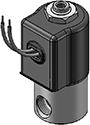 Technical drawing — METERED BODY 3WNC EXHAUST TO ATMOSPHERE GROMMET WITH LEADS