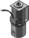 Technical drawing — 10-32 PORTS 3WNC EXHAUST TO ATMOSPHERE YOKE WITH LEADS
