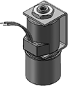 Technical drawing — BODY OPTION "E" 3WNC EXHAUST TO ATMOSPHERE YOKE WITH LEADS