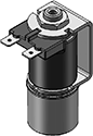Technical drawing — BODY OPTION "E" 3WNC EXHAUST TO ATMOSPHERE YOKE WITH SPADE TERMINALS
