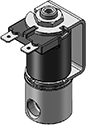 Technical drawing — BODY OPTION "O" 3WNC EXHAUST TO ATMOSPHERE YOKE WITH SPADE TERMINALS