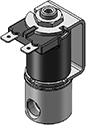 Technical drawing — BODY OPTION "R" 3WNC EXHAUST TO ATMOSPHERE YOKE WITH SPADE TERMINALS