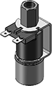 Technical drawing — BODY OPTION "E" 3WNC PIPED EXHAUST YOKE WITH SPADE TERMINALS