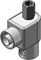Technical drawing — BODY OPTION "O" 3WNC PIPED EXHAUST CONDUIT CONNECTION