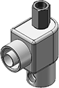 Technical drawing — BODY OPTION "R" 3WNC PIPED EXHAUST CONDUIT CONNECTION