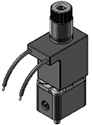 Technical drawing — 2WNO MOLDED LEADS COIL PLASTIC BODY WITH 10-32 PORTS