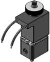 Technical drawing — 3WNC EXHAUST TO ATMOSPHERE MOLDED COIL WITH LEADS PLASTIC BODY WITH 10-32 PORTS