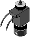 Technical drawing — 3WNC EXHAUST TO ATMOSPHERE MOLDED LEAD STYLE COIL STAINLESS STEEL BODY WITH 10-32 PORTS
