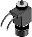 Technical drawing — 3WNC EXHAUST TO ATMOSPHERE MOLDED LEADS COIL STUD MANIFOLD MOUNT WITH STAINLESS STEEL BODY