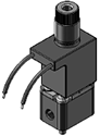 Technical drawing — 3WNC PIPED EXHAUST MOLDED COIL WITH LEADS PLASTIC BODY WITH 10-32 PORTS