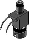 Technical drawing — 3WNC PIPED EXHAUST MOLDED LEAD STYLE COIL STAINLESS STEEL BODY WITH 10-32 PORTS