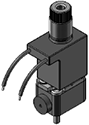 Technical drawing — 3WNO PIPED EXHAUST MOLDED LEADS STYLE COIL MANIFOLD MOUNT PLASTIC BODY WITH MANUAL OVERRIDE