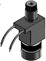 Technical drawing — 3W MULTI-PURPOSE PIPED EXHAUST MOLDED LEADS COIL STUD MANIFOLD MOUNT WITH STAINLESS STEEL BODY