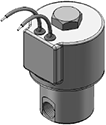 Technical drawing — MODEL 72 1/4-18 NPT 2WNC GROMMET WITH LEADS