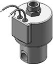 Technical drawing — MODEL 75 1/4-18 NPT 3-WAY DIRECTIONAL CONTROL GROMMET WITH LEADS