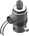 Technical drawing — MODEL E23 MANUAL OVERRIDE 3WNC PIPED EXHAUST EXPLOSION PROOF