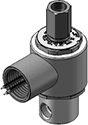Technical drawing — MODEL E55 METERED BODY 3-WAY DIRECTIONAL CONTROL EXPLOSION PROOF