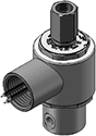 Technical drawing — MODEL ELL53 10-32 PORTS 3WNC PIPED EXHAUST EXPLOSION PROOF
