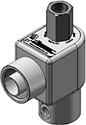 Technical drawing — MODEL ELW53 10-32 PORTS 3WNC PIPED EXHAUST EXPLOSION PROOF