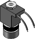 Technical drawing — 2WNC MOLDED LEADS COIL STUD MANIFOLD MOUNT WITH STAINLESS STEEL BODY
