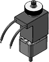 Technical drawing — 3WNC EXHAUST TO ATMOSPHERE MOLDED COIL WITH LEADS MANIFOLD MOUNT PLASTIC BODY