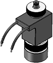 Technical drawing — 3WNC EXHAUST TO ATMOSPHERE MOLDED LEADS COIL STUD MANIFOLD MOUNT WITH STAINLESS STEEL BODY