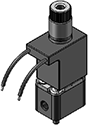 Technical drawing — 3WNC PIPED EXHAUST MOLDED COIL WITH LEADS PLASTIC BODY WITH 10-32 PORTS