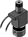 Technical drawing — 3WNC PIPED EXHAUST MOLDED LEAD STYLE COIL STAINLESS STEEL BODY WITH 10-32 PORTS