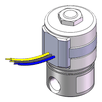 Technical drawing — SERIES 20 MODEL 22 3-WIRE 1/4-18 NPT 2WNC MAGNETIC LATCHING COIL WITH 3 LEADWIRES