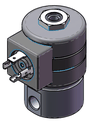 Technical drawing — SERIES 20 MODEL 23 4 PIN DIN 1/8-27 NPT 3WAY EXHAUST TO ATMOSPHERE MAGNETIC LATCHING COIL