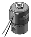 Technical drawing — SERIES 20 MODEL 23 BODY OPTION "R" 3WNC EXHAUST TO ATMOSPHERE MAGNETIC LATCHING COIL WITH LEADS