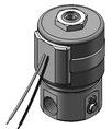 Technical drawing — SERIES 20 MODEL 23 METERING 3WNC EXHAUST TO ATMOSPHERE MAGNETIC LATCHING COIL WITH LEADS