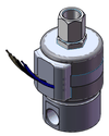 Technical drawing — SERIES 20 MODEL 23 3-WIRE 1/4-18 NPT 3WAY PIPED EXHAUST MAGNETIC LATCHING COIL WITH LEADS
