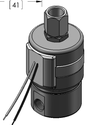 Technical drawing — SERIES 20 MODEL 23 BODY OPTION "O" 3WNC PIPED EXHAUST MAGNETIC LATCHING COIL WITH LEADS