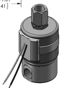 Technical drawing — SERIES 20 MODEL 26 BODY OPTION "R" 3-WAY MULTI-PURPOSE MAGNETIC LATCHING COIL WITH LEADS
