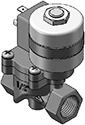 Technical drawing — 2WNC MAGNET LATCHING DIN COIL 1/2" NPT PORTS