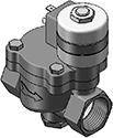 Technical drawing — 2WNC MAGNET LATCHING DIN COIL 1" NPT PORTS
