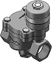Technical drawing — 2WNC MAGNET LATCHING COIL WITH LEADS 1" NPT PORTS
