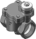Technical drawing — 2WNC MAGNET LATCHING DIN COIL 2"NPT PORTS