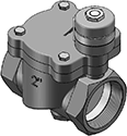 Technical drawing — 2WNC MAGNET LATCHING DIN COIL 2"NPT PORTS