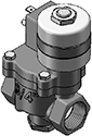 Technical drawing — 2WNC MAGNET LATCHING DIN COIL 3/4" NPT PORTS