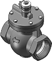 Technical drawing — 2WNC MAGNET LATCHING DIN COIL 3" NPT PORTS