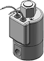 Technical drawing — MODEL BP21 1/8-27 NPT 2WNO BODY PORTS GROMMET WITH LEADS