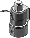 Technical drawing — MODEL BP21 1/8-27 NPT 2WNO BODY PORTS YOKE WITH LEADS